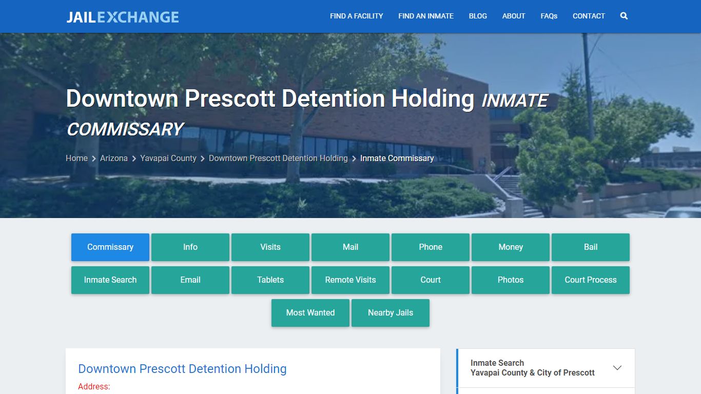 Downtown Prescott Detention Holding Inmate Commissary - Jail Exchange